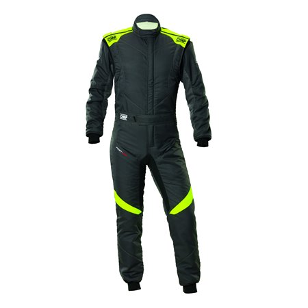 TRAJE DE CARRERAS OMP FIRST EVO MY2025 FIA 8856-2018 ANTRACITA / FLUO AMARILLO TALLA 56