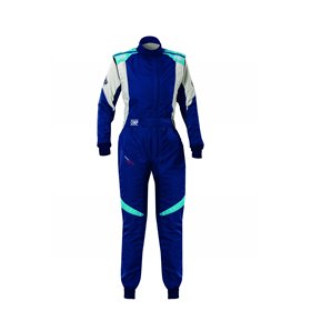 TRAJE DE CARRERAS OMP FIRST EVO ELLE MY2025 FIA 8856-2018 NAVY AZUL / TIFFANY TALLA 42