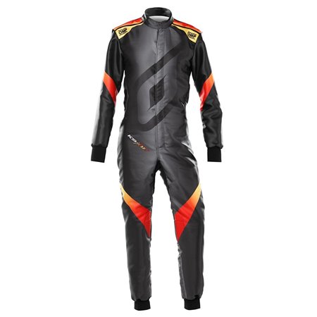 TRAJE DE CARRERAS KS ART X FIA 8877-2022 NEGRO/AMARILLO/ROJO TALLA 60