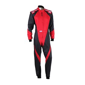 TRAJE DE CARRERAS KARTING OMP KS-3X FIA 8877-2022 (ADULTO) NEGRO / ROJO TALLA 62