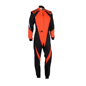 TRAJE DE CARRERAS KARTING OMP KS-3X FIA 8877-2022 (ADULTO) NEGRO / NARANJA FLUOR TALLA 54