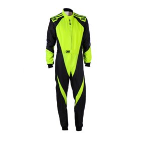 TRAJE DE CARRERAS KARTING OMP KS-3X FIA 8877-2022 (NIÑO) NEGRO / AMARILLO FLUOR TALLA 120