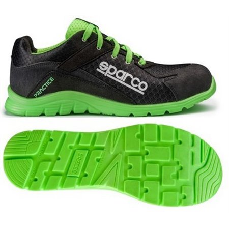 ZAPATILLAS SPARCO PRACTICE KEKE TALLA 42 NEGRO/VERDE S1P SRC