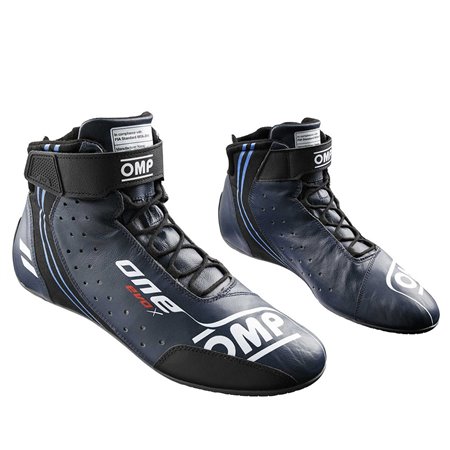 ZAPATILLAS OMP ONE EVO X MY2024 FIA 8856-2018 AZUL MARINO / CIAN TALLA 44