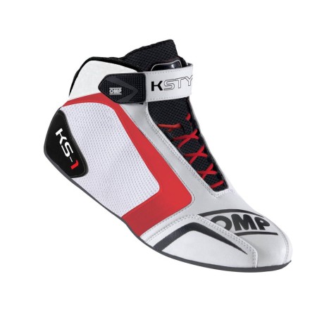 ZAPATILLAS OMP KART KS-1 BLANCO/NEGRO/ROJO TALLA 38