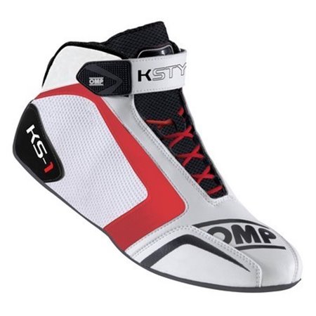 ZAPATILLAS OMP KART KS-1 BLANCO/NEGRO/ROJO TALLA 45