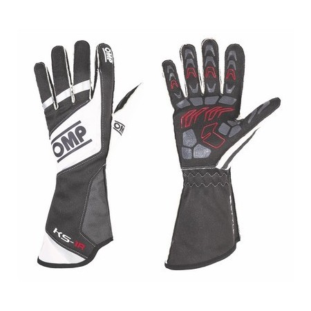 GUANTES OMP KS-1R  NEGRO/BLANCO/PLATA TALLA XS