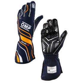 GUANTES OMP ONE-S FIA 8856-2018 AZUL MARINO / NARANJA FLUO TALLA S