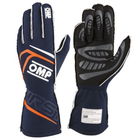 GUANTES OMP FIRST FIA 8856-2018 AZUL MARINO / NARANJA FLUO TALLA XL