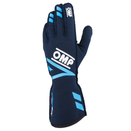 GUANTES OMP ONE EVO FX FIA 8856-2018 AZUL MARINO/CIAN TALLA M