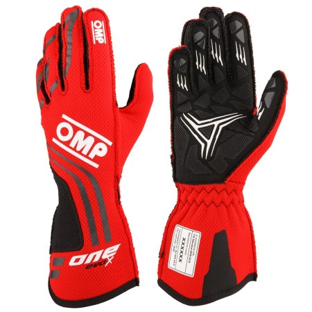 GUANTES OMP ONE EVO-X MY24 FIA 8856-2018 ROJO TALLA S