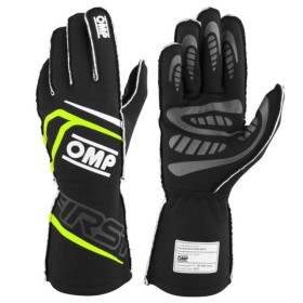 GUANTES OMP FIRST FIA 8856-2018 MY2025 NEGRO / FLUO AMARILLO TALLA XS
