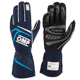 GUANTES OMP FIRST FIA 8856-2018 MY2025 NAVY AZUL / CYAN TALLA S