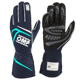 GUANTES OMP FIRST FIA 8856-2018 MY2025 NAVY AZUL / TIFFANY TALLA L