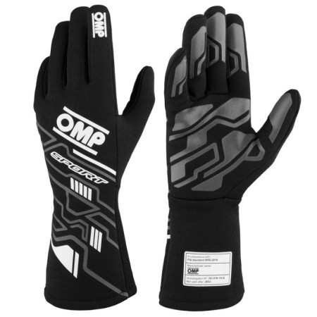 GUANTES OMP SPORT FIA 8856-2018 MY2025 NEGRO / BLANCO TALLA M