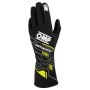 GUANTES OMP SPORT FIA 8856-2018 MY2025 NEGRO / FLUO AMARILLO TALLA S