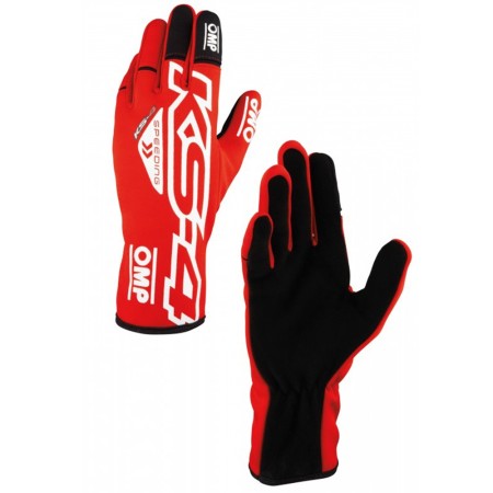 GUANTES OMP KART KS-4 ROJO/BLANCO TALLA 6 (NIÑOS)