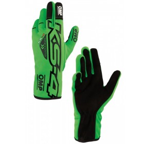 GUANTES OMP KART KS-4 VERDE FLUO / NEGRO TALLA XL