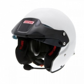 CASCO RALLY BLANCO TALLA XS HANS (VISERA NEGRA)
