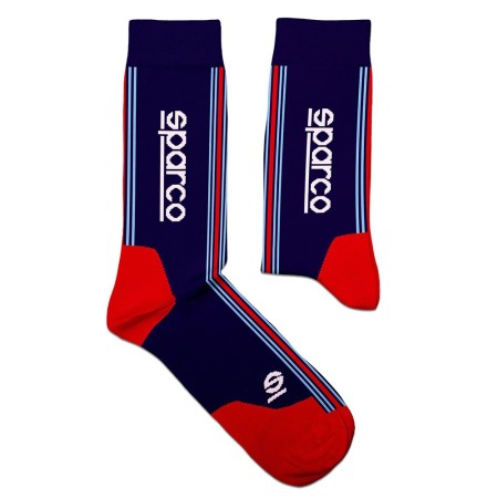 CALCETINES SPARCO DISEÑO MARTINI-R TALLA 36-40 AZUL MARINO/ROJO