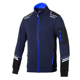 CHAQUETA SPARCO CON CREMALLERA TECH TALLA S AZUL MARINO/AZUL