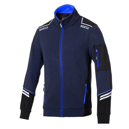 CHAQUETA SPARCO CON CREMALLERA TECH TALLA S AZUL MARINO/AZUL