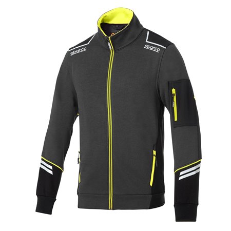 CHAQUETA SPARCO CON CREMALLERA TECH TALLA S GRIS/AMARILLO