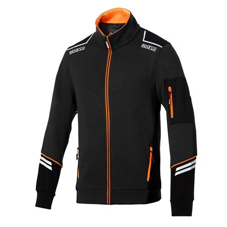 CHAQUETA SPARCO CON CREMALLERA TECH TALLA XS NEGRO/NARANJA