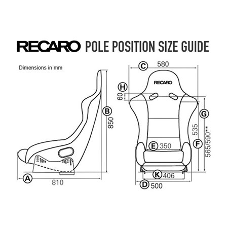 ASIENTO RECARO (TUV) POLE POSITION - PIEL ARTIFICIAL NEGRO/DINAMICA ROJO PILOTO&COPILOTO