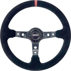 VOLANTE DESPLAZADO MOD. TRACK PIEL VUELTA BRAZOS CARBON LOOK OCC MOTORSPORT