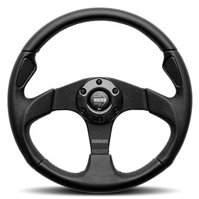 VOLANTE MOMO JET D32 320 CUERO NEGRO.