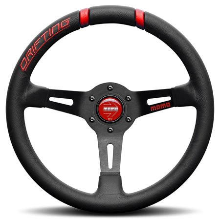 VOLANTE MOMO DRIFTING 330 NEGRO-ROJO