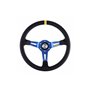 VOLANTE MOMO 350 MM PIEL NEGRA Y AZUL MOD.03