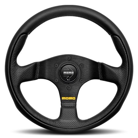VOLANTE MOMO TEAM 300 mm CUERO PERFORADO NEGRO
