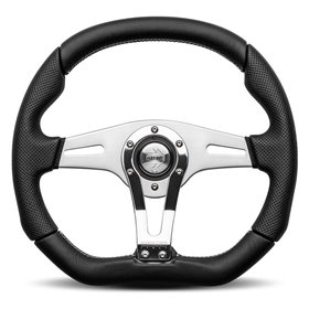 VOLANTE MOMO TREK R 350 MM CUERO NEGRO PERFORADO