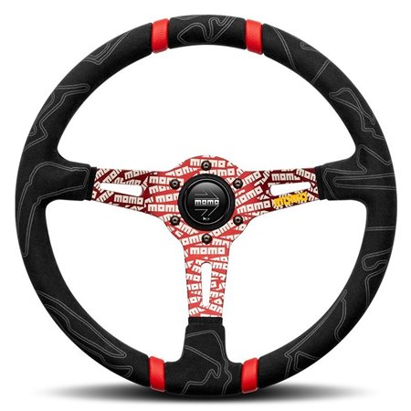 VOLANTE MOMO ULTRA 350 MM NEGRO Y ROJO