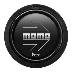 PACK 10 PULSADOR MOMO ARROW LOGO NEGRO MATE CROMADO 2CC F