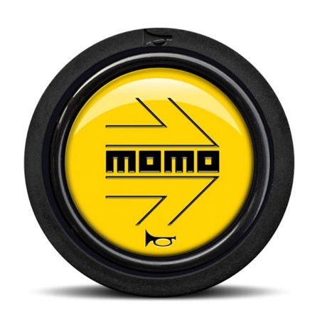 PACK 10 PULSADOR MOMO ARROW LOGO PULIDO AMARILLO NEGRO 2CC F