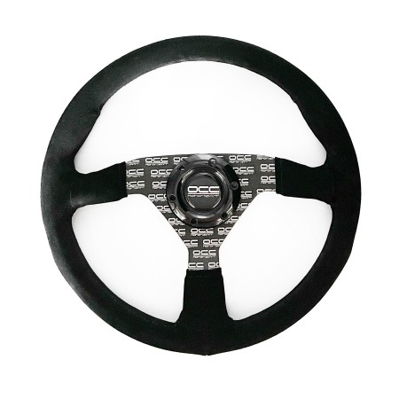 VOLANTE PLANO MOD. CLASSIC PIEL VUELTA BRAZOS NEGROS SERIGRAFIADOS OCC MOTORSPORT