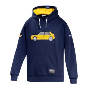 SUDADERA CON CAPUCHA SPARCO AZUL LANCIA HF DELTA AMARILLO  TALLA S