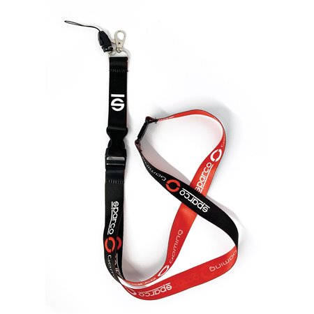 KIT 10 LANYARD SPARCO GAMING NEGRO/ROJO
