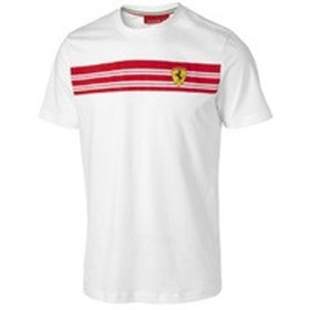 CAMISETA FERRARI MENS STRIPED TEE TALLA M M COLOR 03 BLANCO