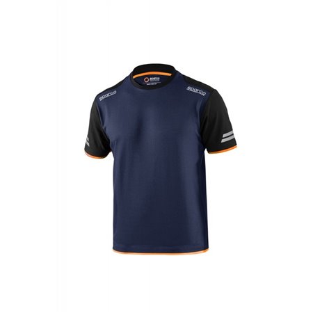 CAMISETA SPARCO TECH TALLA XS AZUL MARINO/NARANJA
