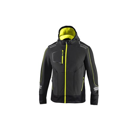 CHAQUETA SOFT-SHELL TECH TW TALLA XXL GRIS/AMARILLO FLUO