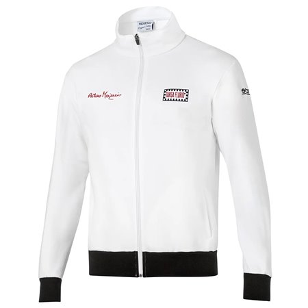 SUDADERA SPARCO CON CREMALLERA ARTURO MERZARIO TALLA XS BLANCA