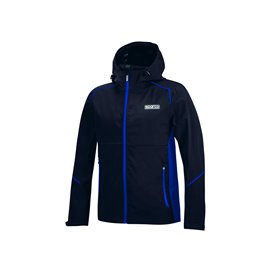 CHAQUETA SPARCO SHELL IMPERMEABLE BK/AZUL TALLA S