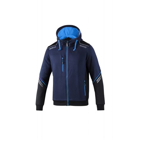 SUDADERA SPARCO CON CREMALLERA TALLA XS AZUL MARINO/AZUL
