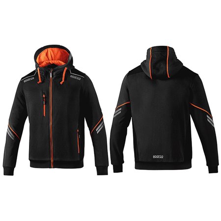 SUDADERA SPARCO CON CREMALLERA TALLA XS NEGRO/NARANJA