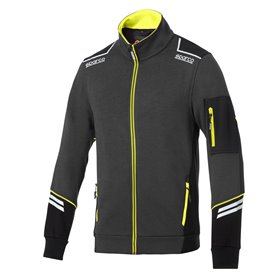 CHAQUETA SPARCO CON CREMALLERA TECH TALLA M GRIS/AMARILLO