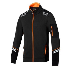 CHAQUETA SPARCO CON CREMALLERA TECH TALLA XS NEGRO/NARANJA